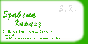 szabina kopasz business card